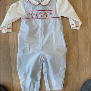 Petit Ami Blue and White Kids One Piece